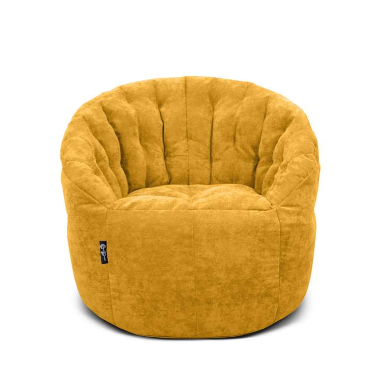 Бескаркасное кресло-мешок Австралия Velvet XXXXL желтого цвета