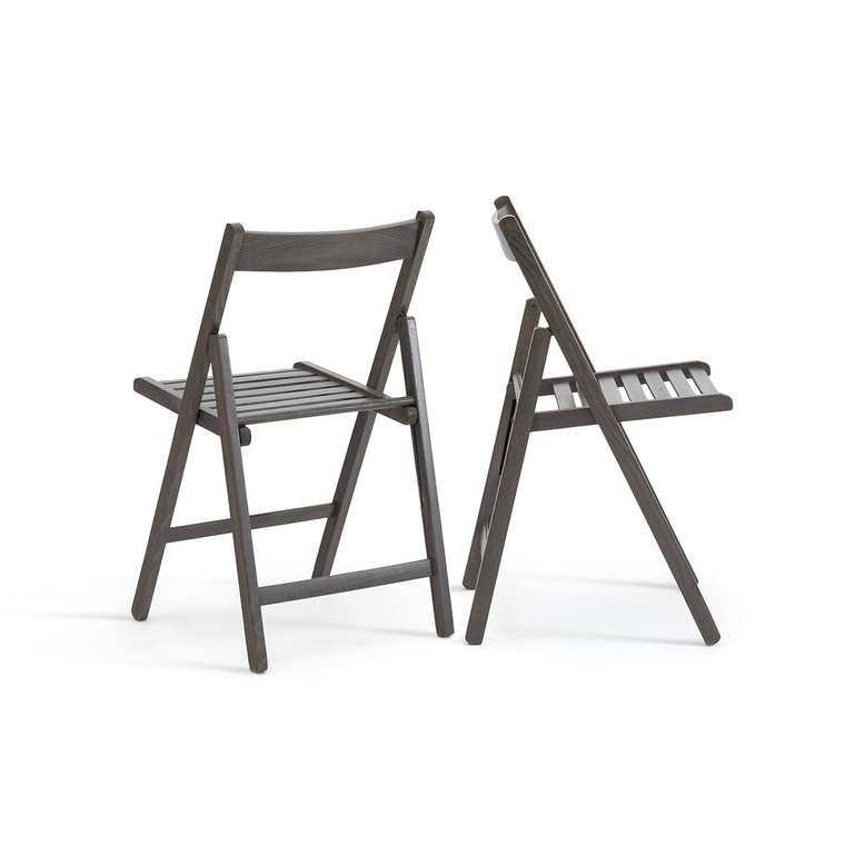 Комплект из двух удобных складных стульев Yann серого цвета