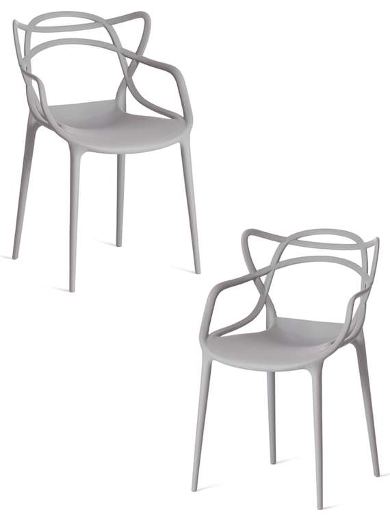 Набор из двух стульев Cat Chair серого цвета