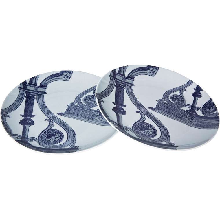 Набор из двух тарелок Barock сине-белого цвета