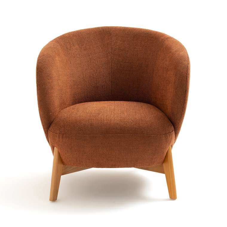 Кресло с подлокотниками ушки Lancy коричневого цвета