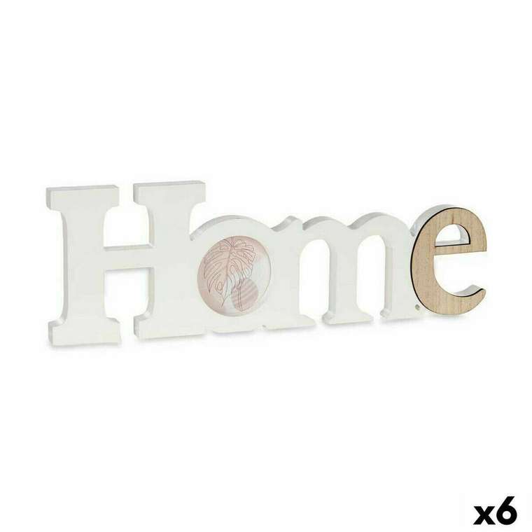 Фоторамка Home Белый Коричневый Деревянный MDF 40 x 13,5 x 1,7 cm (6 штук)