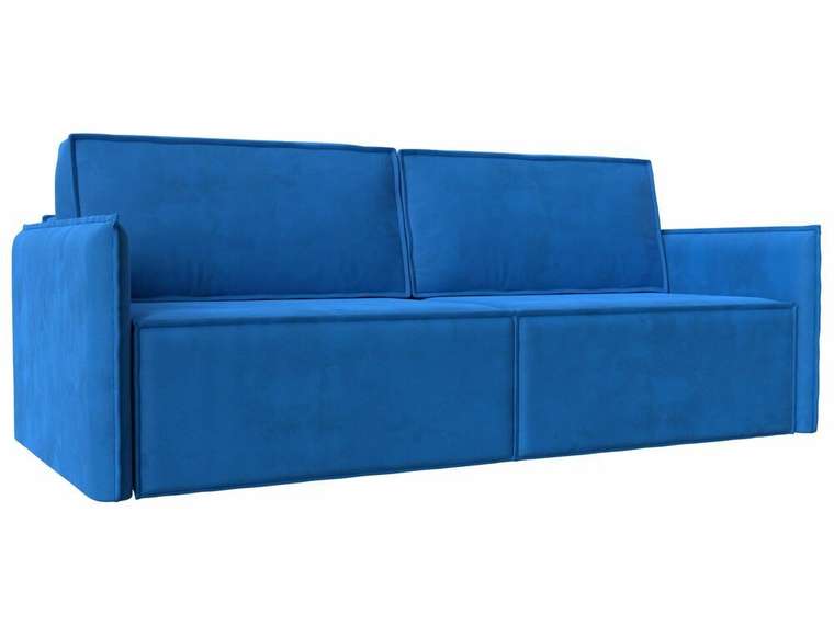 Прямой диван-кровать Либерти голубого цвета