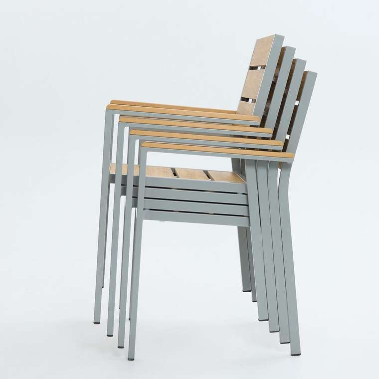 Набор садовой мебели Лиссабон 80 серо-бежевого цвета