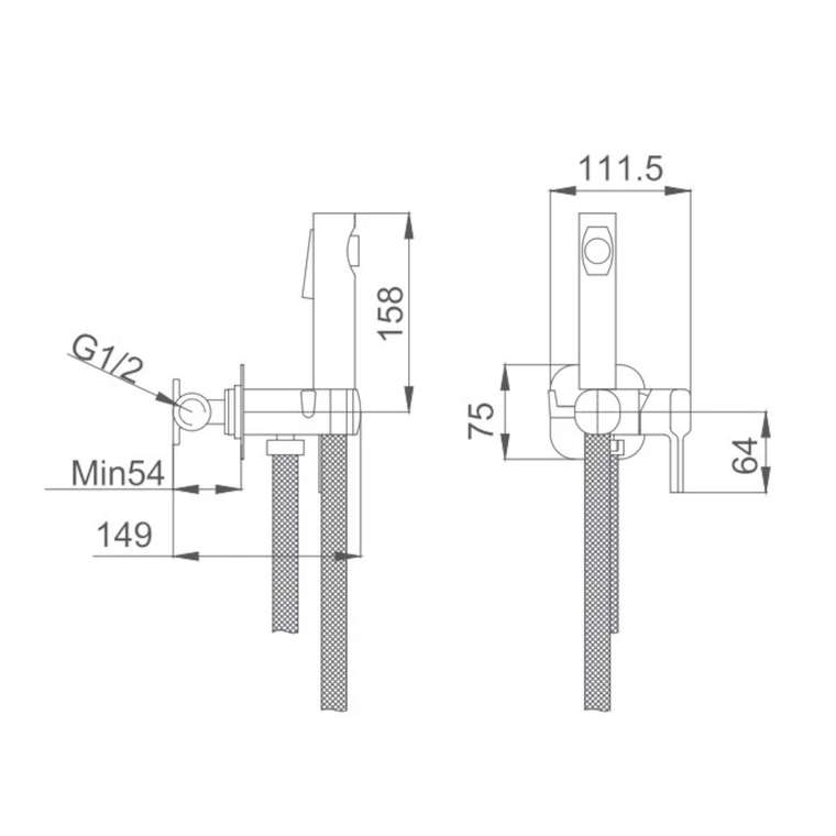 Гигиенический душ со смесителем Haiba HB5518, хром