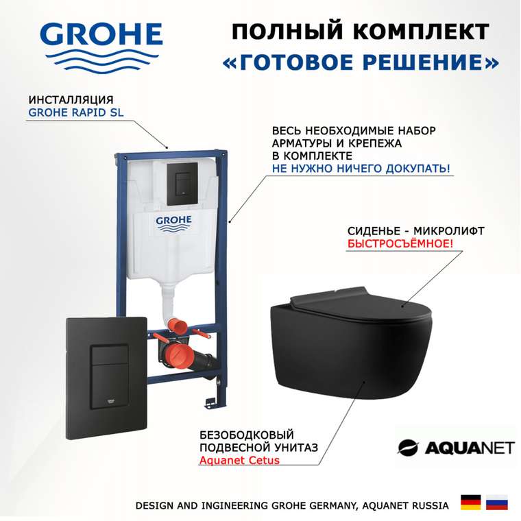 Комплект 3 в 1 инсталляция Rapid SL