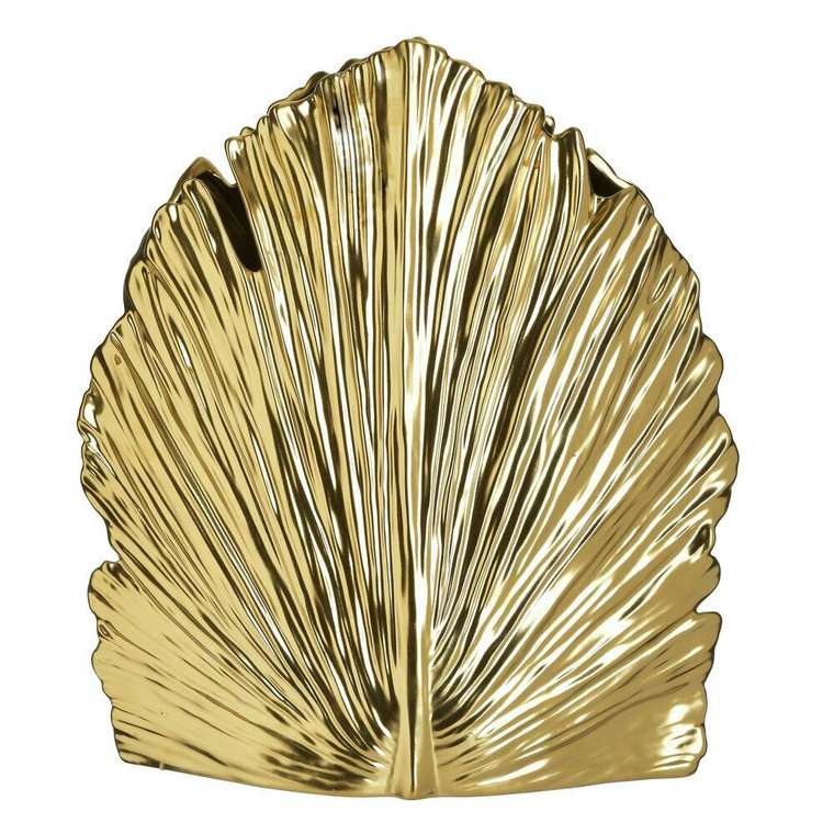 Декор настольный-ваза leaf золотого цвета