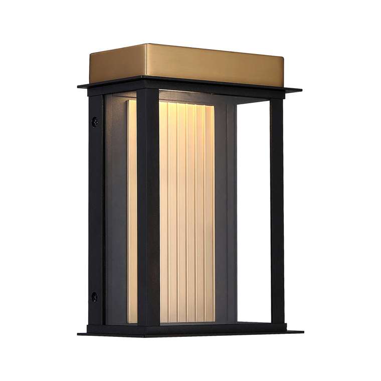 уличный настенный светильник Glow золотой металл, стекло LED*8W, 220LM, 4000K, IP54, included