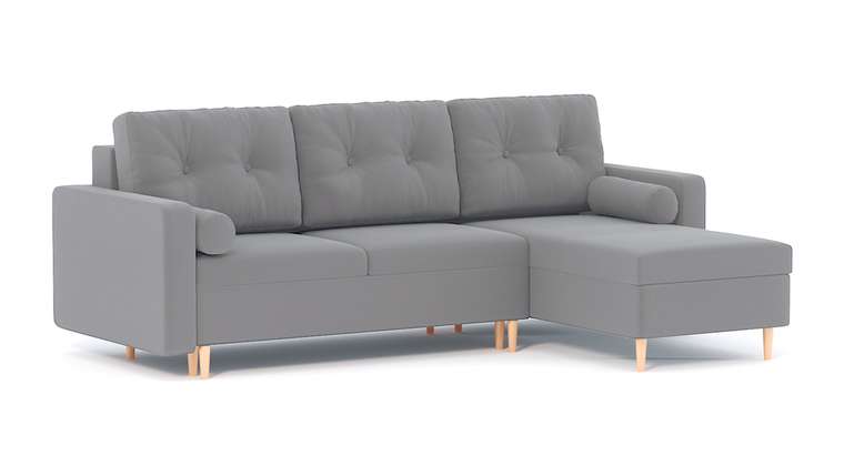 Угловой диван-кровать Палмер светло-серого цвета
