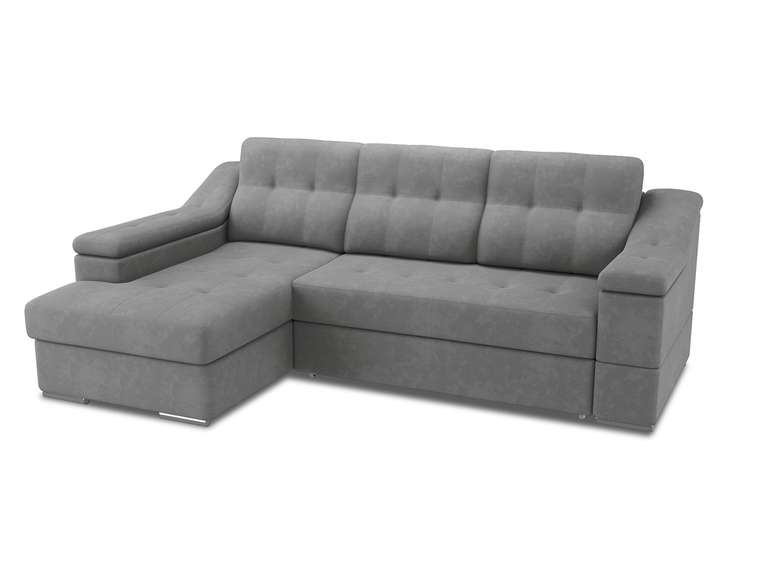 Угловой диван-кровать левый Liverpool серого цвета