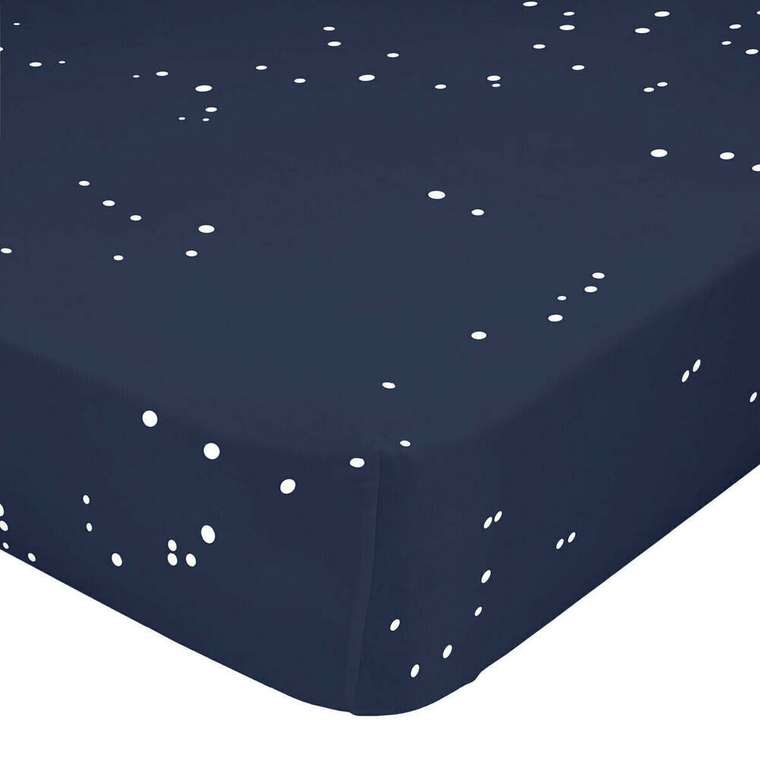 Простынь нижняя Blanc Cosmos 90x200 темно-синего цвета