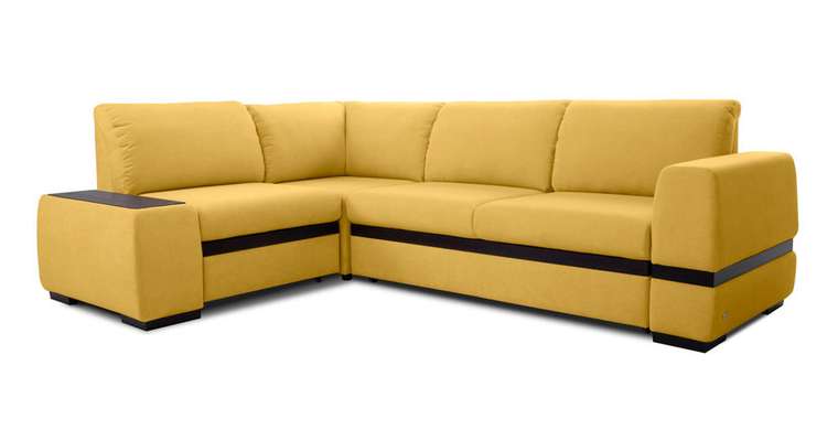 Угловой диван-кровать Миста желтого цвета