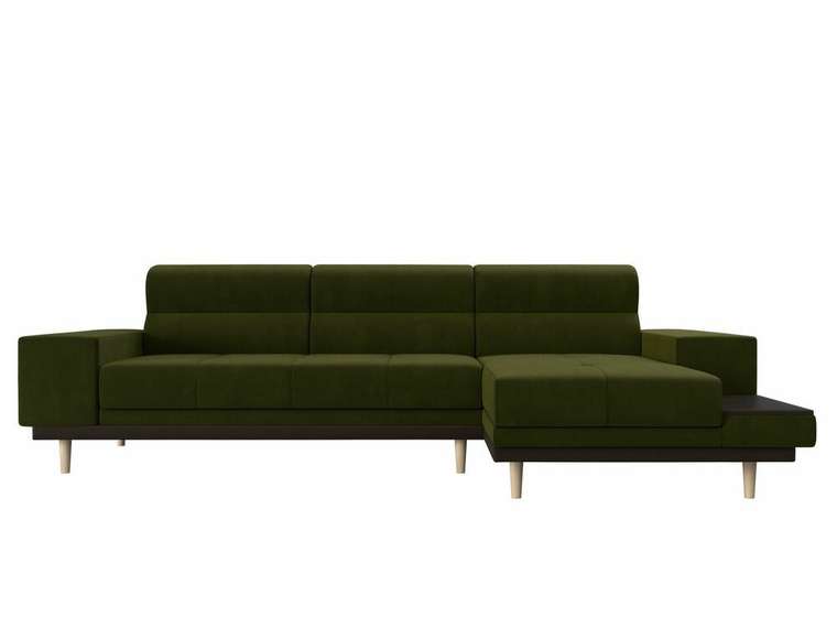 Угловой диван-кровать Леонардо зеленого цвета правый угол
