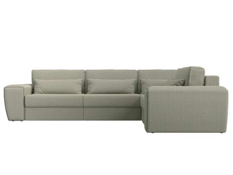 Угловой диван-кровать Лига 008 Long серо-бежевого цвета правый угол