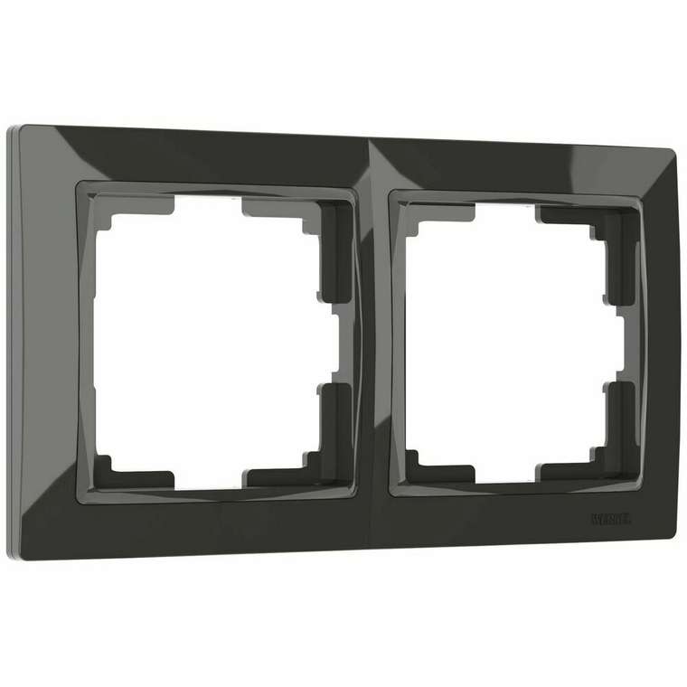 Рамка из пластика на 2 поста Snabb Basic серо-коричневый W0022007