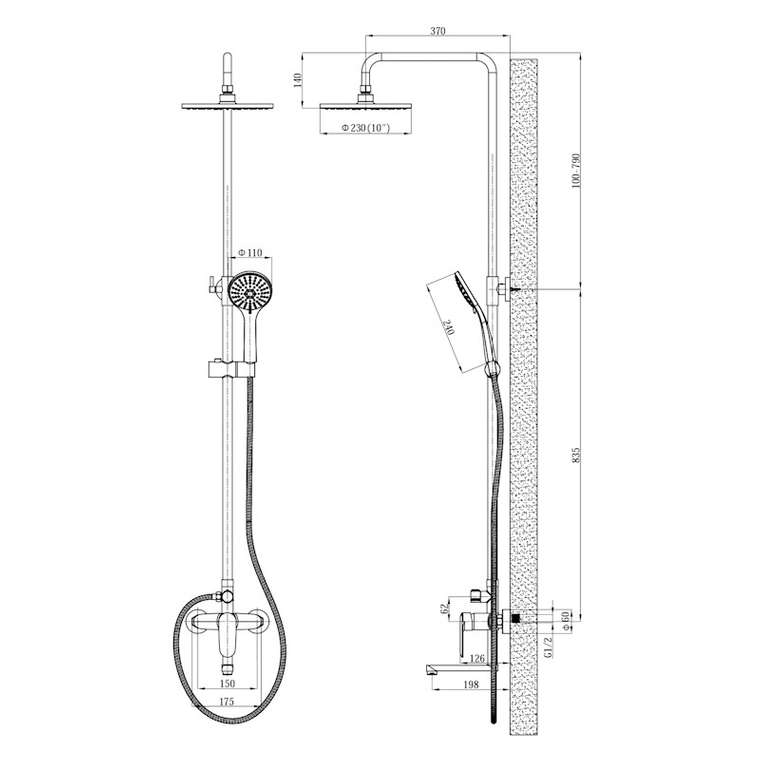 Душевая система Esko Lagos ST205LG, хром