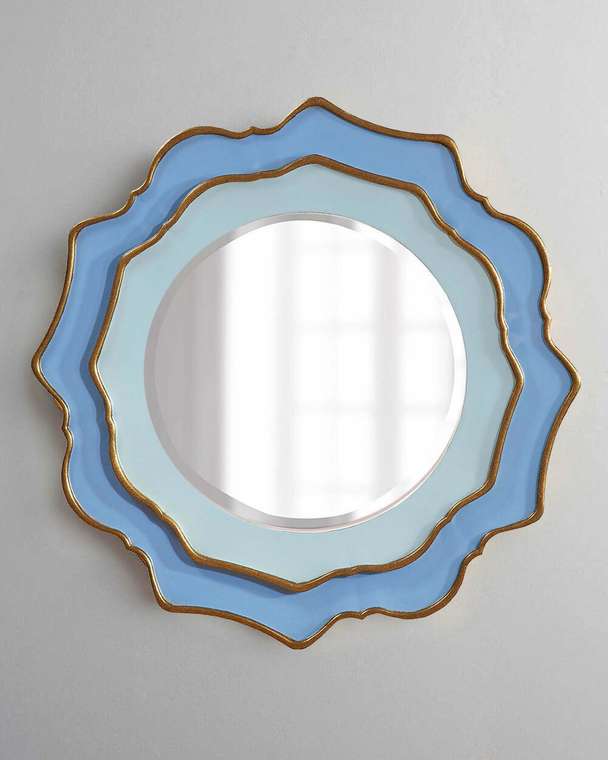 Настенное зеркало Дороти Sky Blue в раме синего цвета