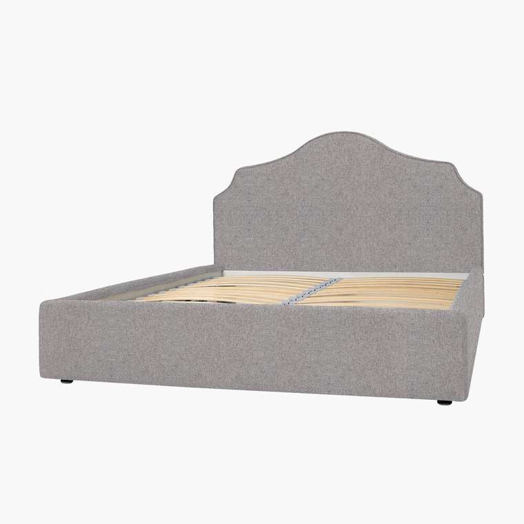 Кровать Bliss 180х200 серого цвета в обивке из рогожки с подъёмным механизмом