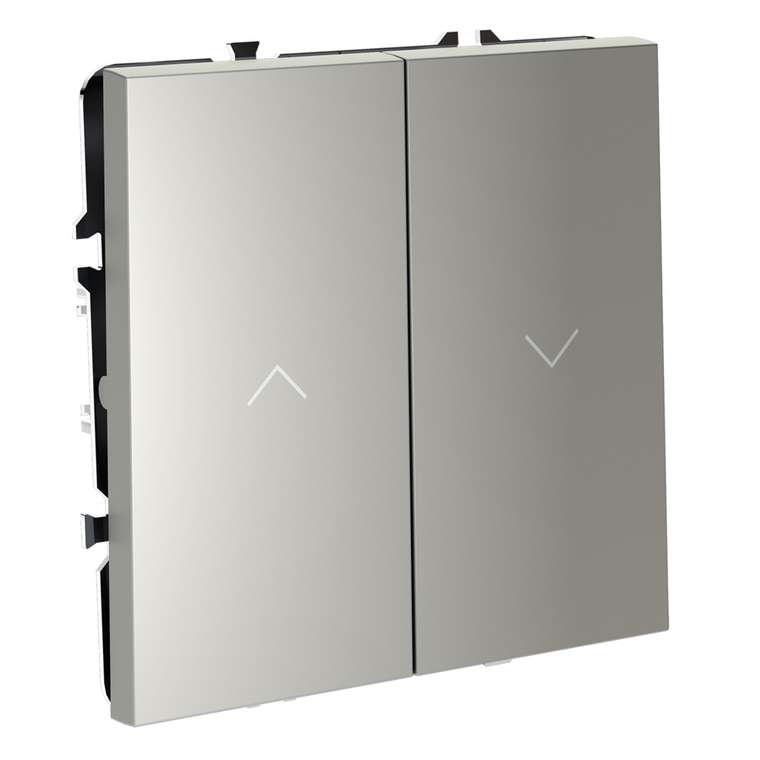 Выключатель встраиваемый VOLTUM S70 для жалюзи 10А, (сталь)