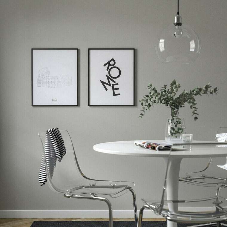 Картина, нагромождение букв, Рим, 40х50 см