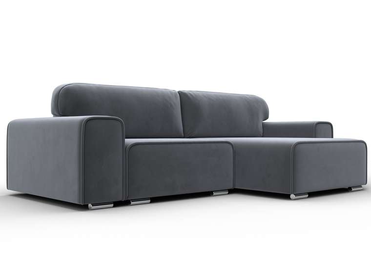 Угловой диван-кровать Лига 029 серого цвета правый угол