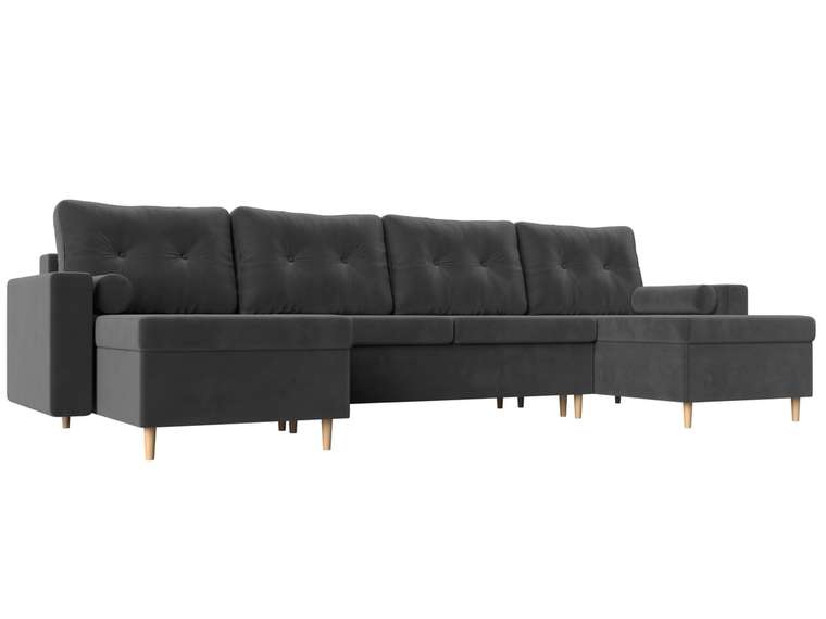 Угловой диван-кровать Белфаст серого цвета (тик-так) 