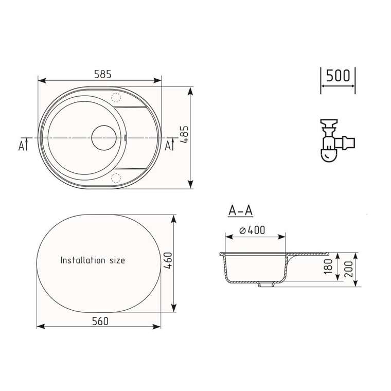 Кухонная мойка Ulgran Quartz Nora 585-01, жасмин