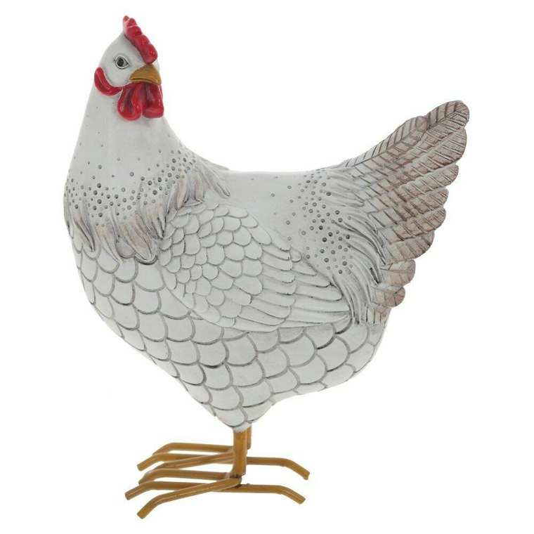 Фигурка декоративная Курица белого цвета