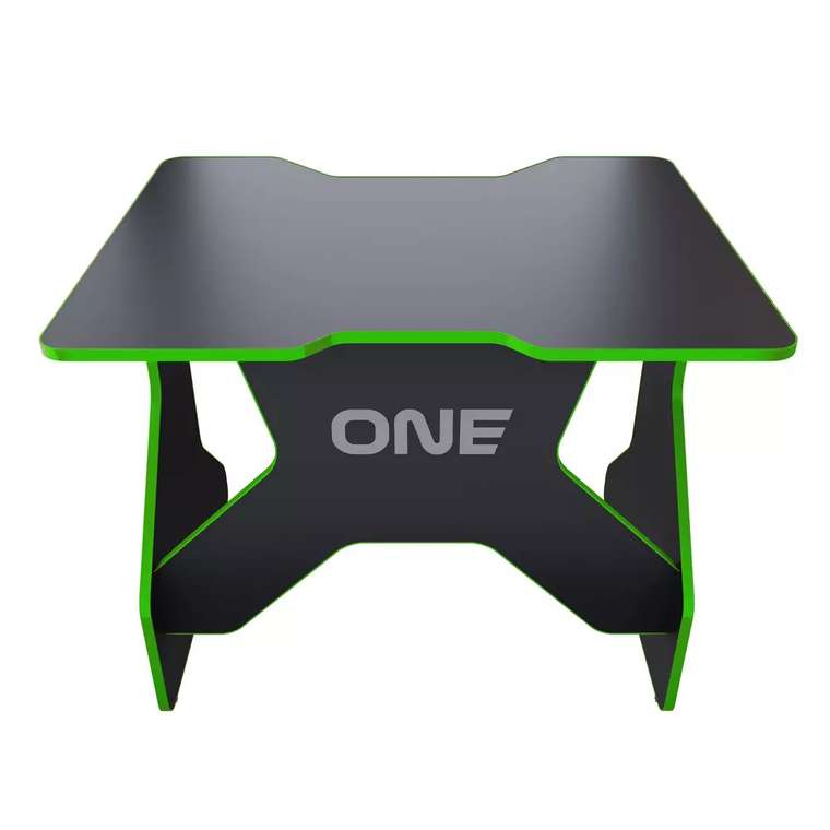 Игровой компьютерный стол One черно-зеленогоцвета