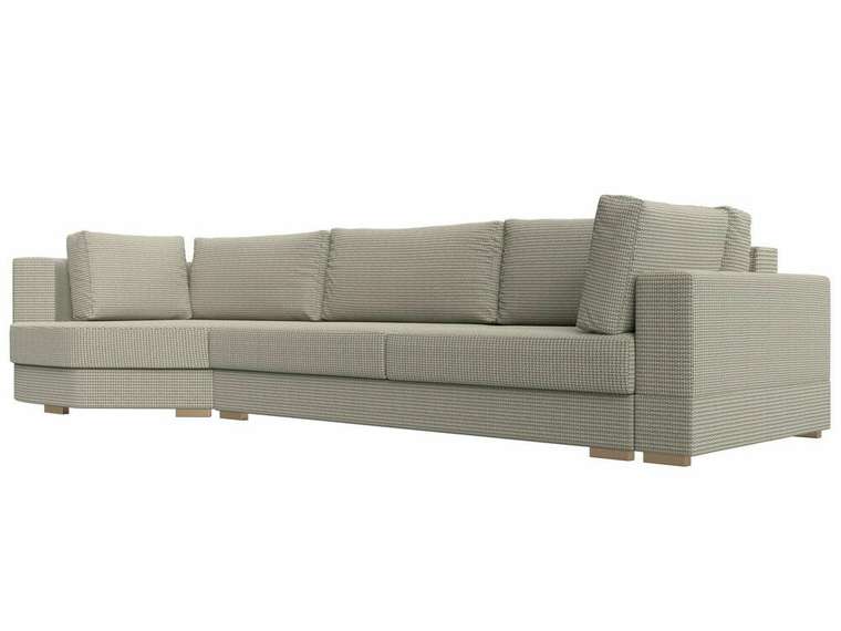 Угловой диван-кровать Лига 026 серо-бежевого цвета левый угол