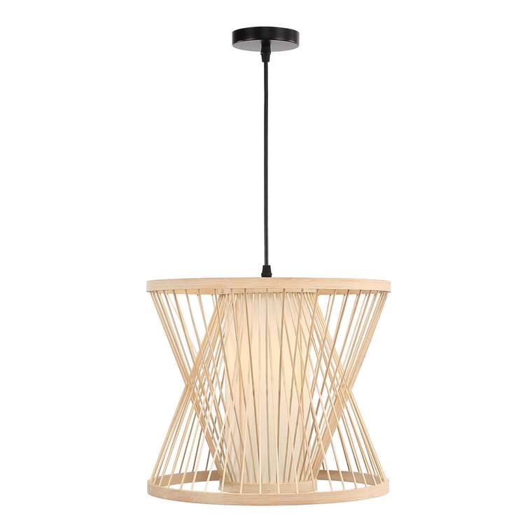 Светильник подвесной ST-Luce Древесный/Белый E27 1*40W ALMA