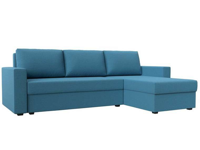 Угловой диван-кровать Траумберг Лайт голубого цвета правый угол