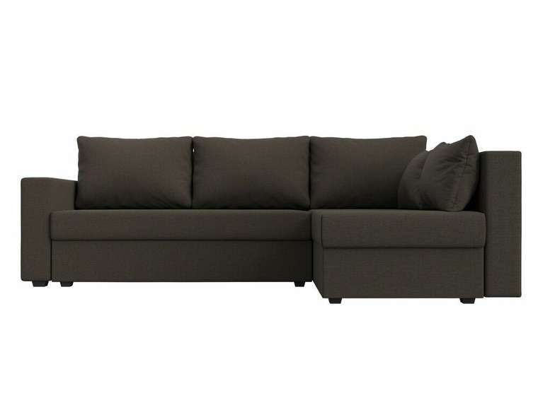 Угловой диван-кровать Мансберг темно-коричневого цвета правый угол