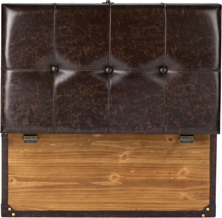 Пуф-сундук коричневого цвета  с ящиком для хранения