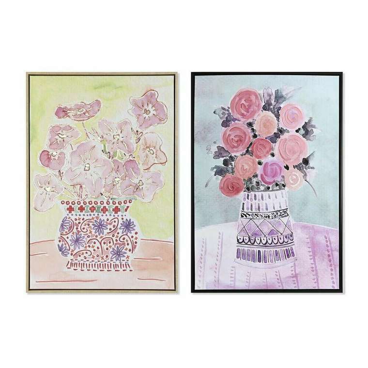 Картина 36 x 4 x 93 cm Ваза для цветов Shabby Chic (2 штук)