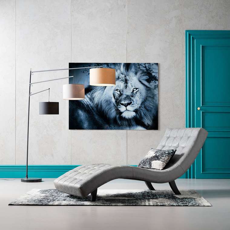 Картина Lion King 120х160 черно-синего цвета