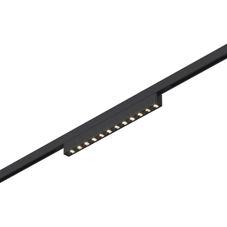 Магнитный трековый светильник Черный LED 1*10W 4000K 430Lm Ra&gt;90  IP20 L196xW10xH18 24V SUPER5