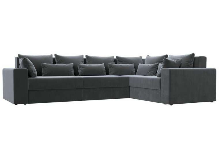 Угловой диван-кровать Майами Long темно-серого цвета правый угол
