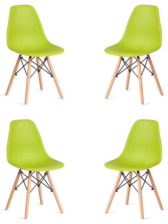 Комплект из четырех стульев Cindy Chair оливкового цвета