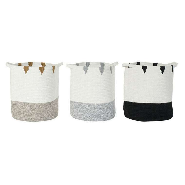 Корзина DKD Home Decor 34 x 34 x 40 cm Boho (3 Предметы)