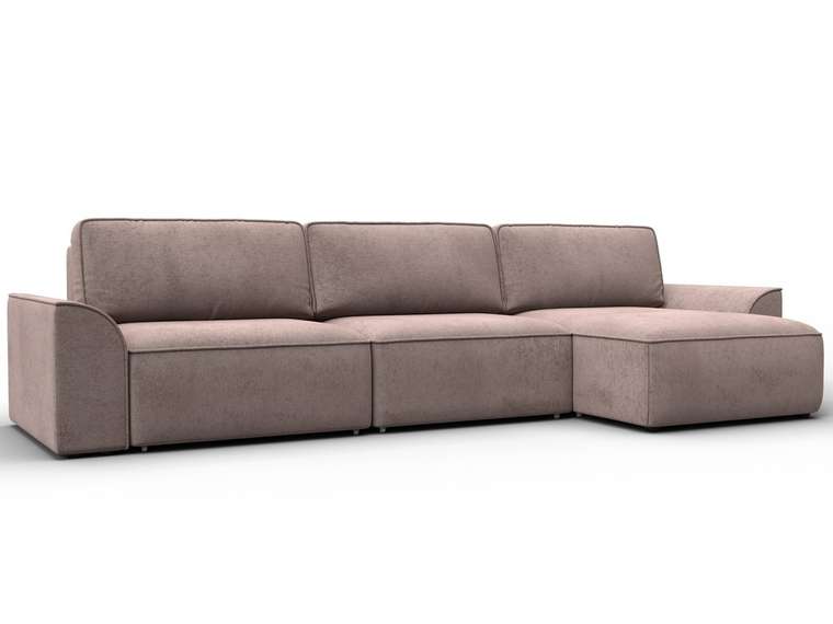 Угловой диван-кровать Лига-048 лонг бежевого цвета