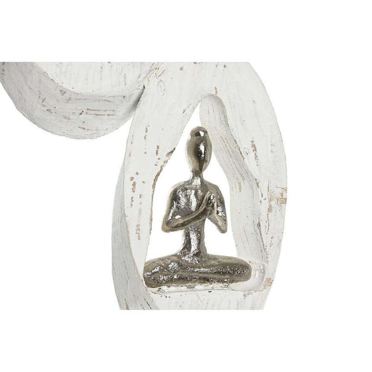 Декоративная фигура 18 x 9 x 69 cm Коричневый Алюминий Белый Древесина манго Yoga
