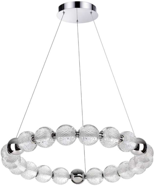 Подвесной светильник из бусин Odeon Light Crystal 5007/60L хром/металл/акрил LED 60W 4000K 4987лм