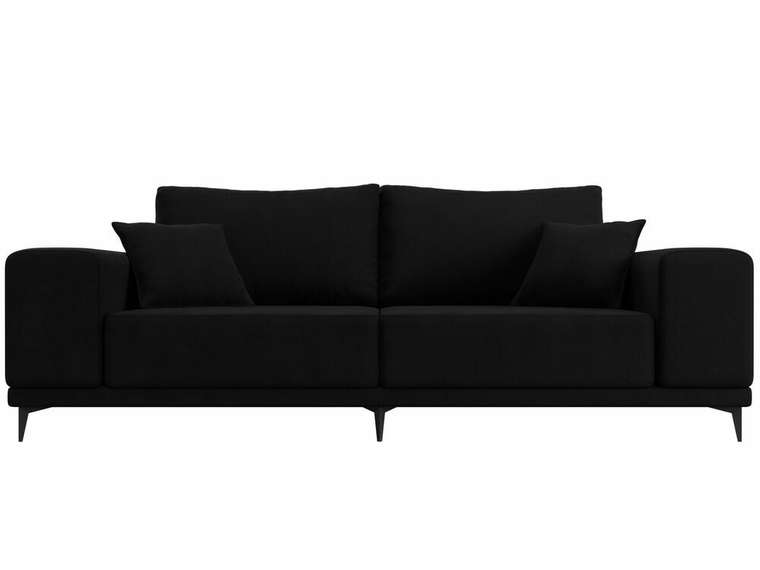 Прямой диван Льюес черного цвета 