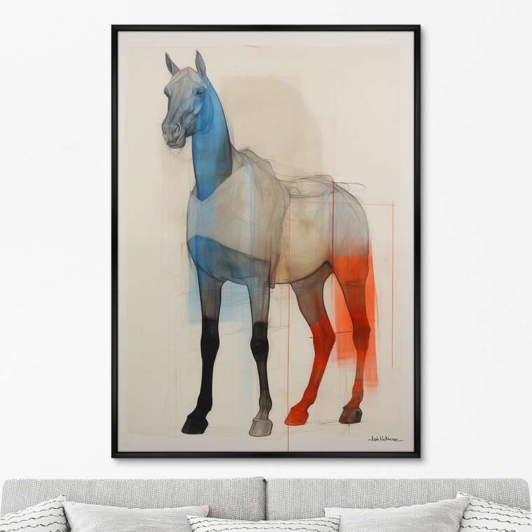Репродукция картины Horses in a color scheme, No 2, 2024г.