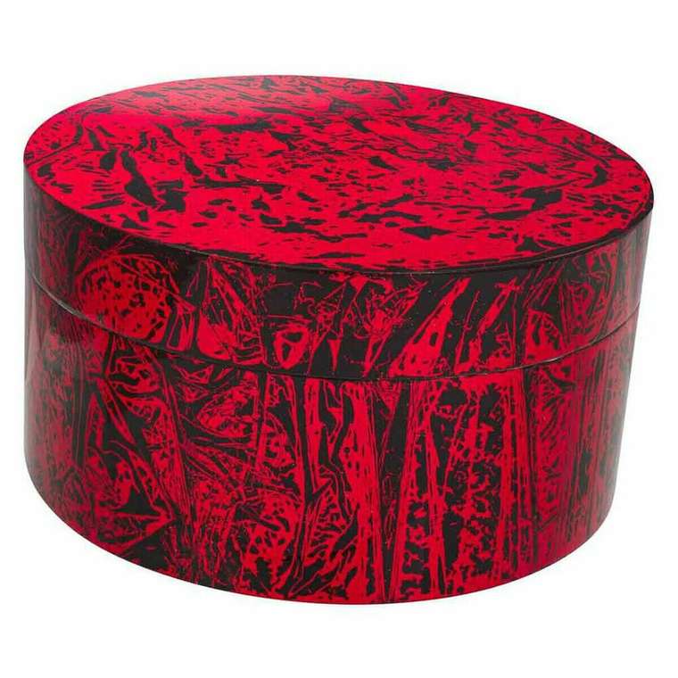 Шкатулка Чёрный Красный Керамика Деревянный MDF 25 x 13 x 25 cm