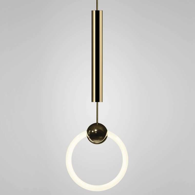 Подвесной светильник Broom Ring Light бело-золотого цвета