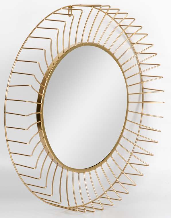 Зеркало настенное диаметр 55 в раме золотого цвета