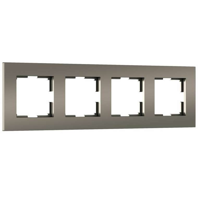 Рамка из пластика на 4 поста Slab бронза матовый W0042963