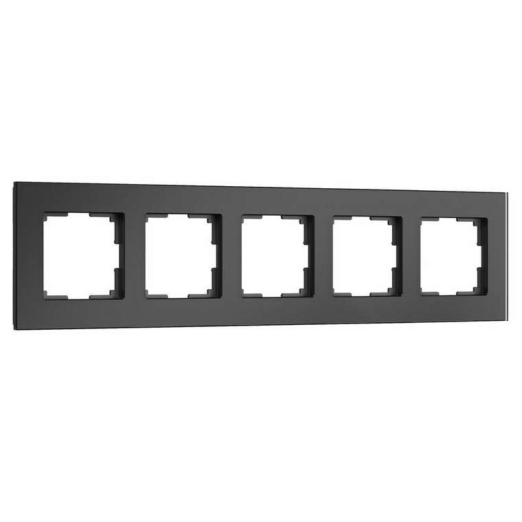 W0053108/ Рамка на 5 постов Senso (черный, стекло soft-touch) W0053108 Senso черный soft-touch